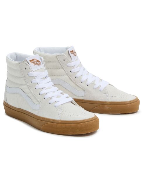 Baskets en Velours de Cuir & Velours côtelé SK8-Hi écrues
