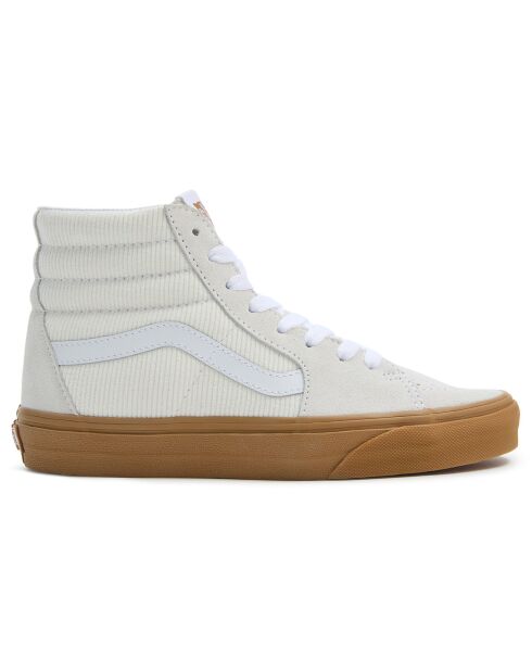 Baskets en Velours de Cuir & Velours côtelé SK8-Hi écrues