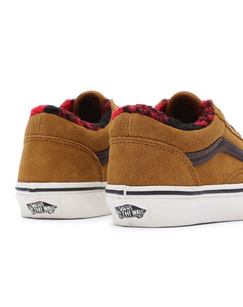 Baskets en Velours de Cuir Old Skool cognac