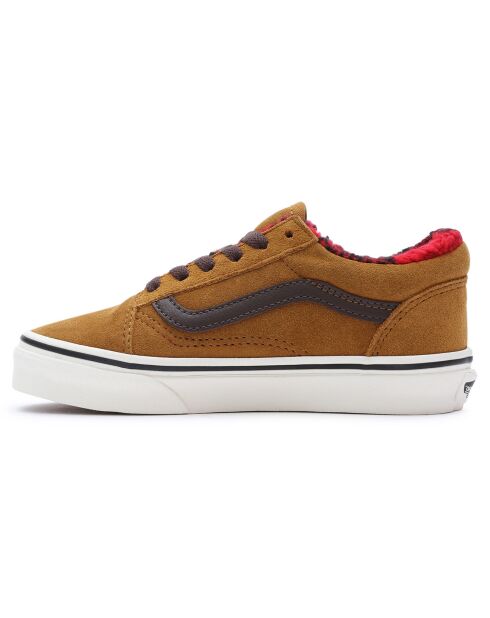 Baskets en Velours de Cuir Old Skool cognac