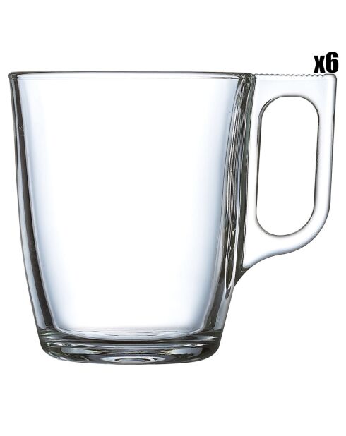 6 Mugs Nuevo transparents - 25 cl
