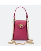 Custodia per telefono in pelle fucsia chiara - 12x6x17 cm