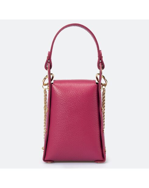 Custodia per telefono in pelle fucsia chiara - 12x6x17 cm