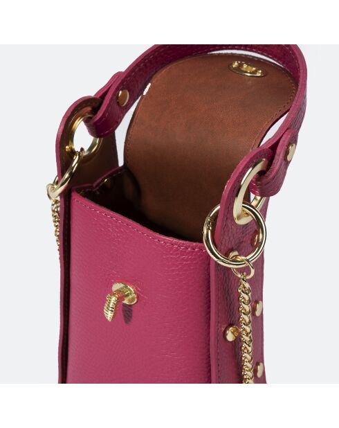 Custodia per telefono in pelle fucsia chiara - 12x6x17 cm