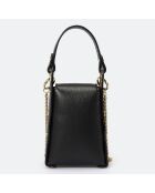 Custodia per telefono in pelle trasparente nera - 12x6x17 cm