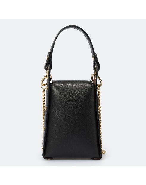 Custodia per telefono in pelle trasparente nera - 12x6x17 cm