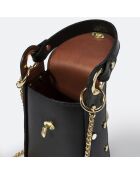 Custodia per telefono in pelle trasparente nera - 12x6x17 cm