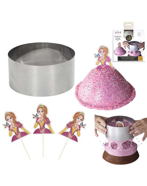 Coffret Tsunami Cake Princesse argenté