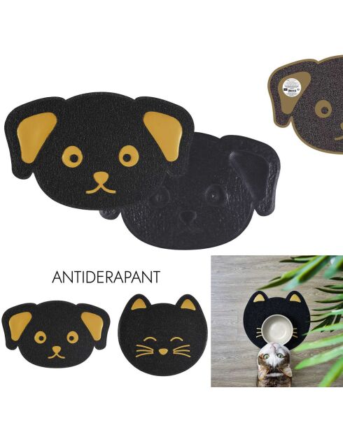 Tapis antiderapant gamelle noir motif aléatoire - 58x21x0.6x0.6 cm