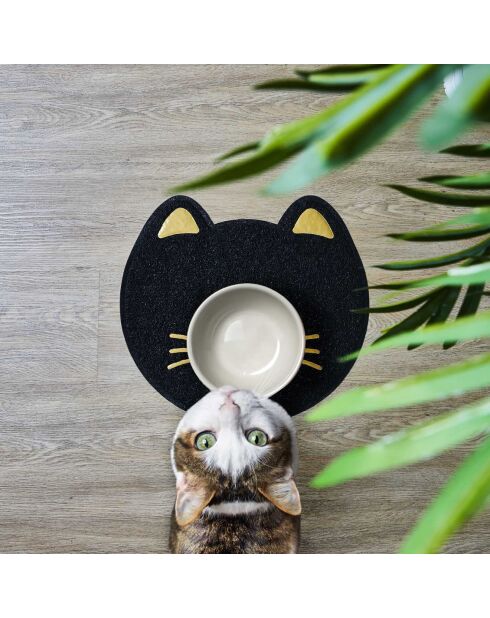 Tapis antiderapant gamelle noir motif aléatoire - 58x21x0.6x0.6 cm