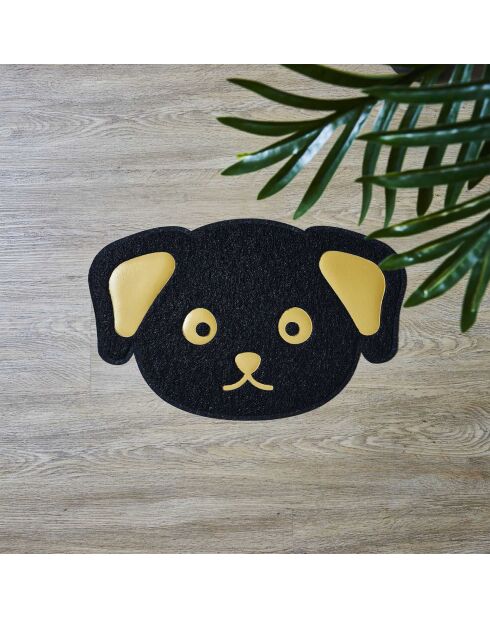 Tapis antiderapant gamelle noir motif aléatoire - 58x21x0.6x0.6 cm