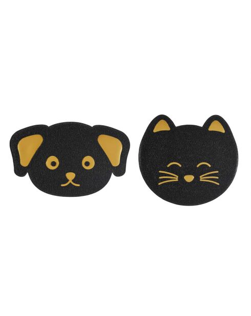 Tapis antiderapant gamelle noir motif aléatoire - 58x21x0.6x0.6 cm