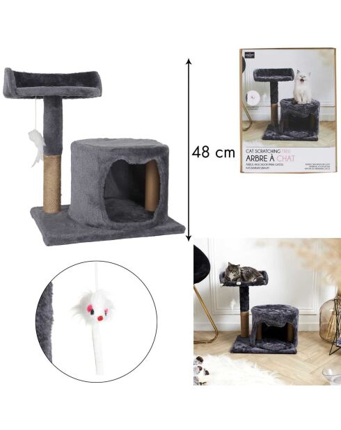 Arbre à Chat gris - 38x30x48x48 cm