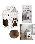 Maison pour Chat blanche - 33x31.5x55.5x55.5 cm