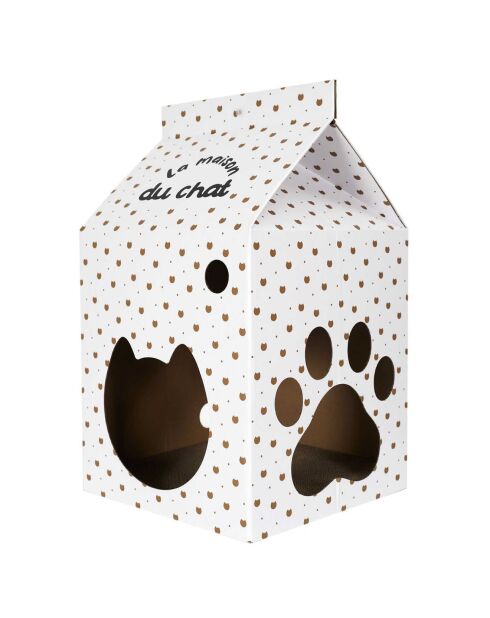 Maison pour Chat blanche - 33x31.5x55.5x55.5 cm