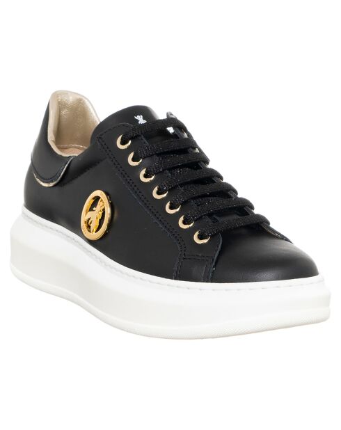 Sneakers Plateforme en Cuir Lou noires