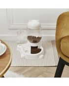 Distributeur eau et croquette blanc