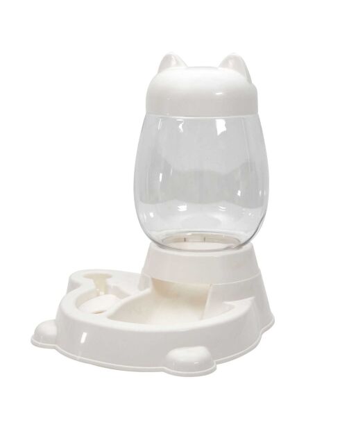 Distributeur eau et croquette blanc