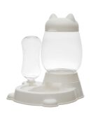 Distributeur eau et croquette blanc