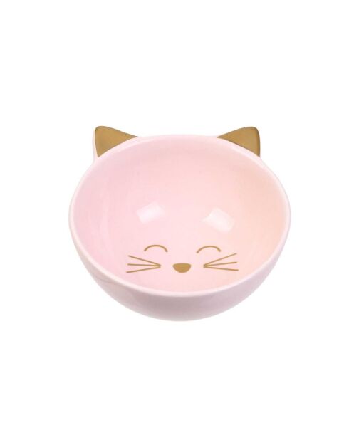 Coupelle Chat blanc/rose - 10.4x11x5x5 cm