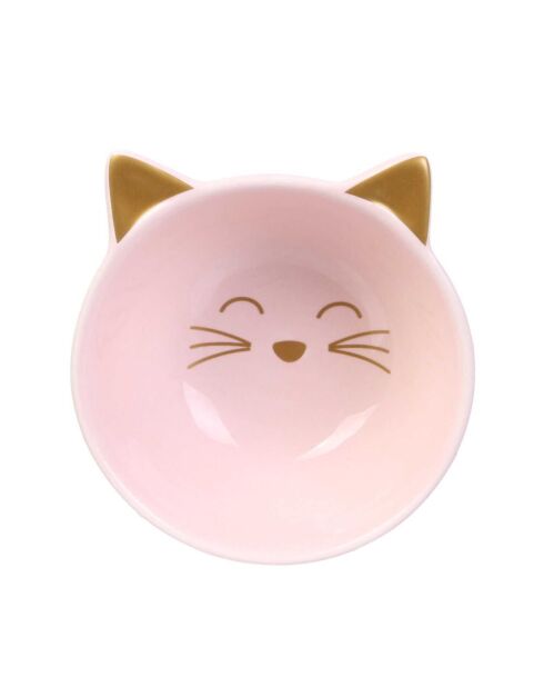 Coupelle Chat blanc/rose - 10.4x11x5x5 cm