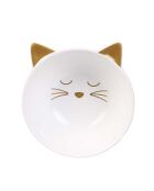 Coupelle Chat blanc/rose - 10.4x11x5x5 cm
