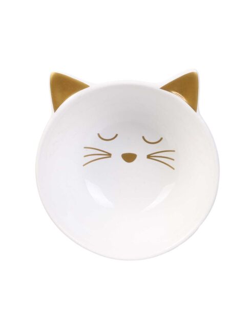 Coupelle Chat blanc/rose - 10.4x11x5x5 cm