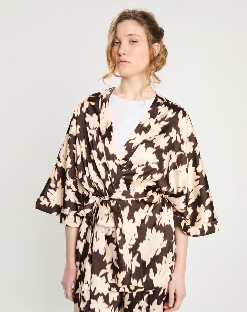 Top Kimono fluide Vieran chocolat