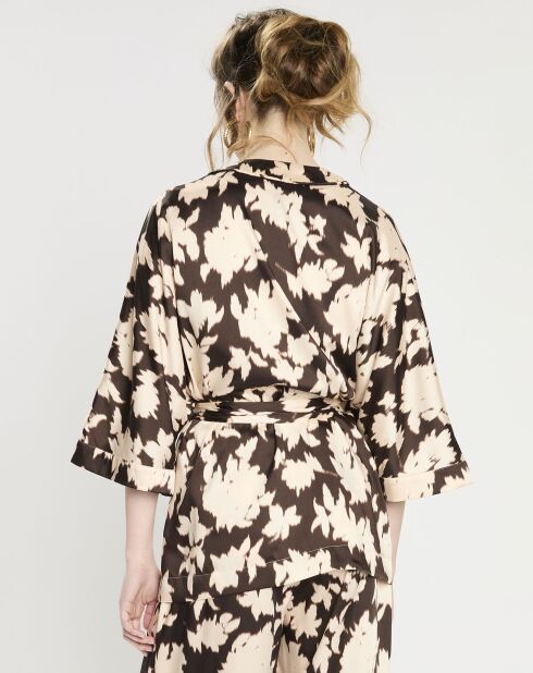 Top Kimono fluide Vieran chocolat