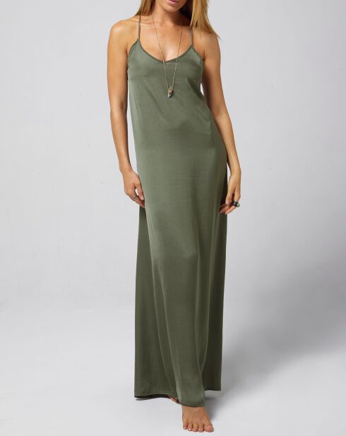 Langes Kleid Dora in Khakigrün