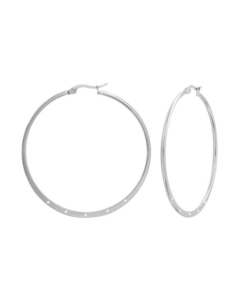 Boucles d'oreilles en Acier & Oxyde de Zirconium
