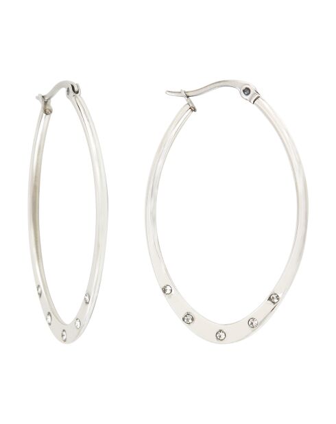 Boucles d'oreilles en Acier & Oxyde de Zirconium