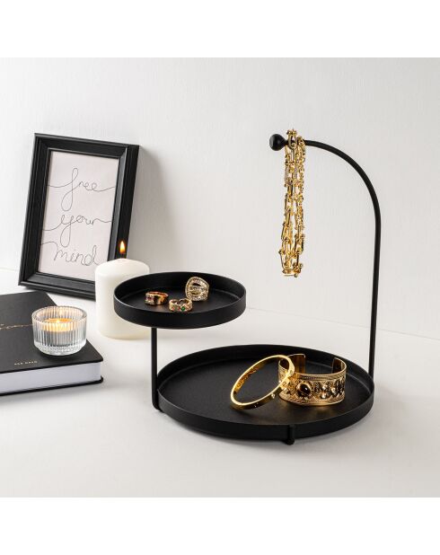 Accessoire décoratif en métal noir - 25x28x21