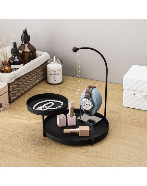 Accessoire décoratif en métal noir - 25x28x21