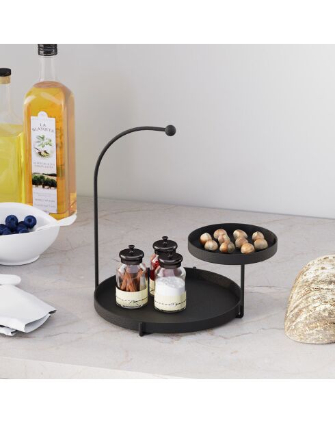 Accessoire décoratif en métal noir - 25x28x21