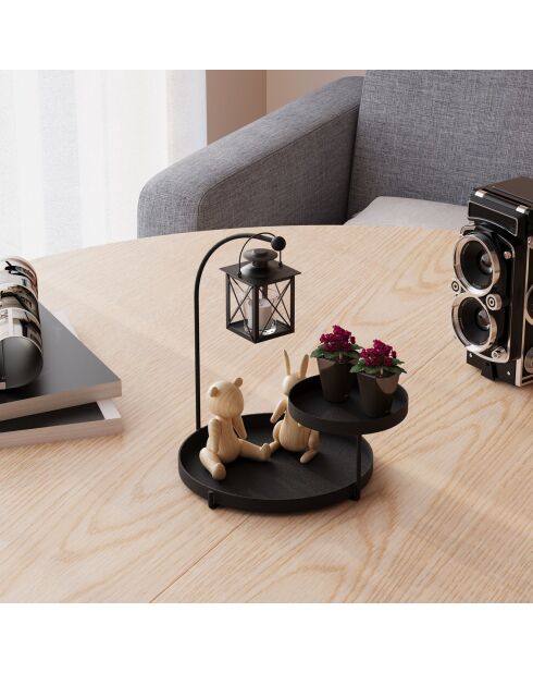 Accessoire décoratif en métal noir - 25x28x21