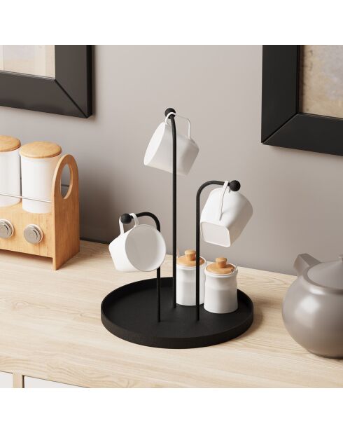 Accessoire décoratif en métal noir - D.20.5 cm