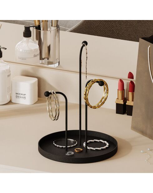 Accessoire décoratif en métal noir - D.20.5 cm