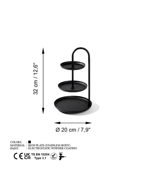 Accesorio decorativo de metal negro - D.20 cm