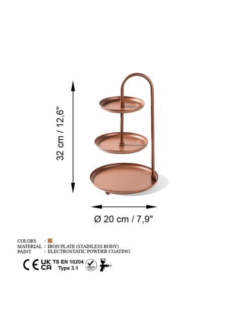 Accessoire décoratif en métal cuivre - D.20 cm