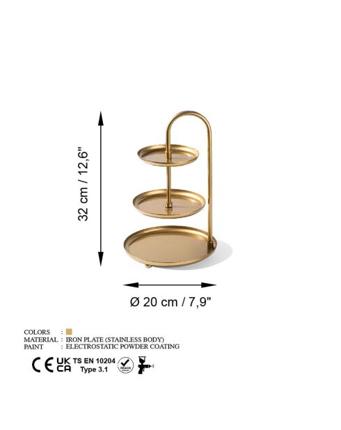 Accessorio decorativo in metallo dorato - D.20 cm