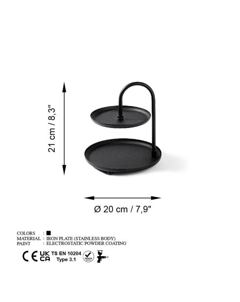 Accessoire décoratif en métal noir - D.20 cm