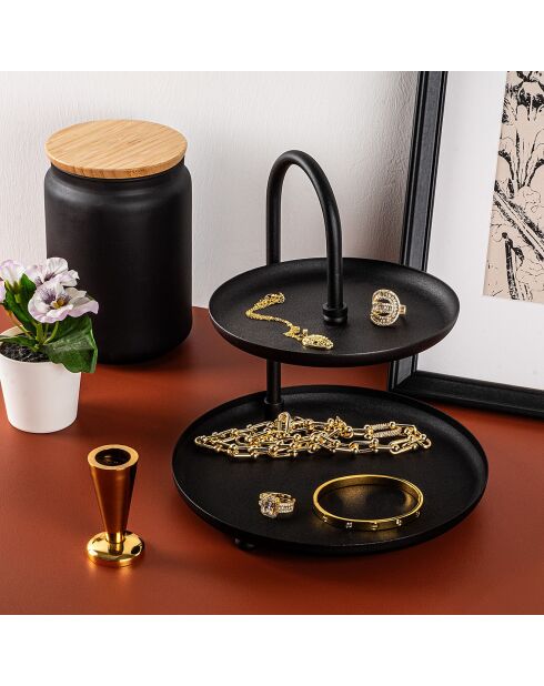 Accessoire décoratif en métal noir - D.20 cm