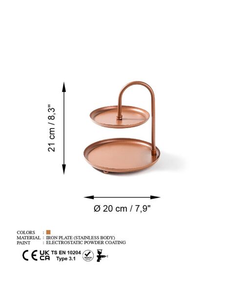 Accessoire décoratif en métal cuivre - D.20 cm