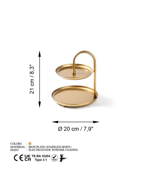 Accessoire décoratif en métal doré -  D.20 cm