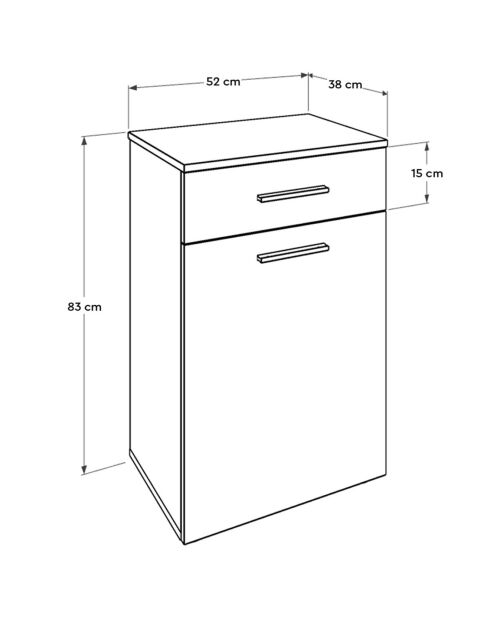 Weißer Mehrzweckschrank - 52x83x38