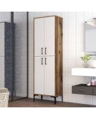 Armoire polyvalente blanc/marron - 200x60x35