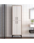 Armoire polyvalente blanc/marron - 200x60x35