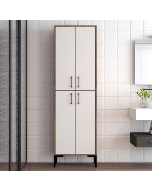 Armoire polyvalente blanc/marron - 200x60x35