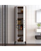 Armoire polyvalente blanc/marron - 200x60x35